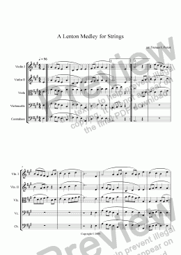 page one of A Lenten Medley for Strings