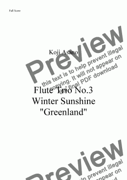 page one of Flute Trio -Winter Sunshine- No.3 Greenland
