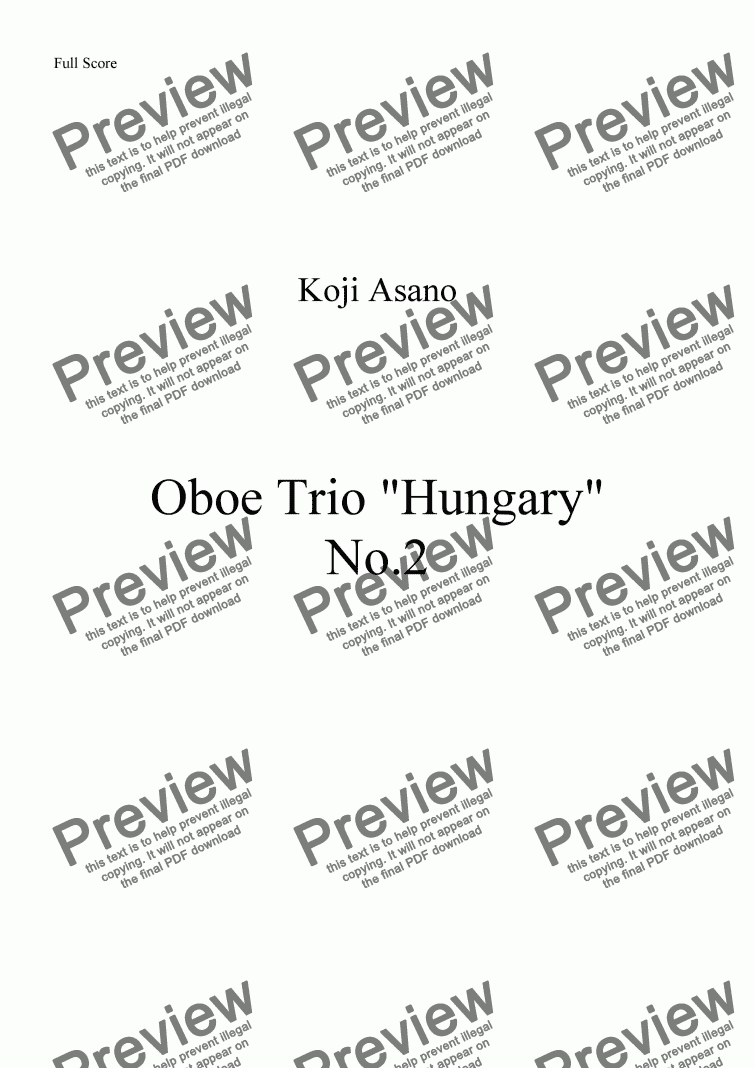 page one of Oboe Trio -Hungary- No.2