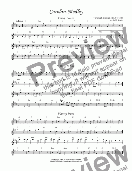 page one of Carolan medley / Fanny Power - Sí Beag Sí Mór - Planxty Irwin (with guitar chords)