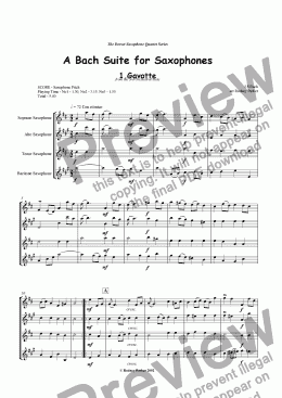 page one of A Bach Suite for Saxophones