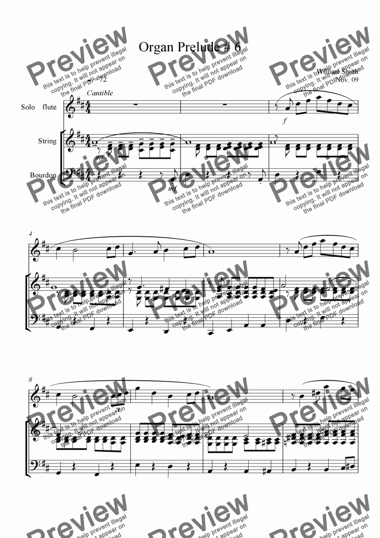 page one of Organ Prelude #6