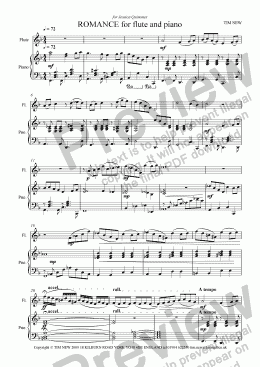 page one of ROMANCE for flute and piano
