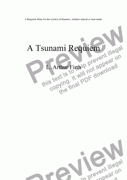 page one of A Tsunami Requiem - Church Version - Introitus