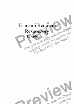 page one of A Tsunami Requiem - Church version - 11 Responsory