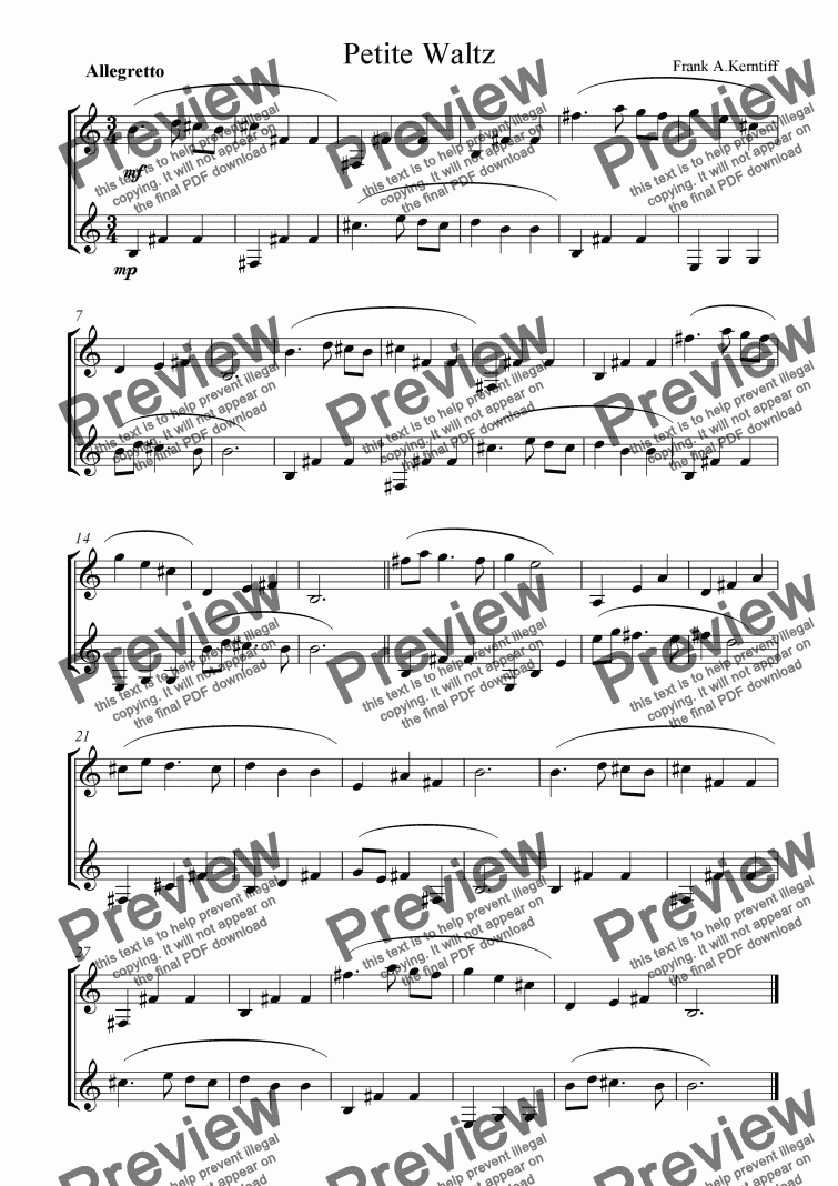 page one of Petite Waltz