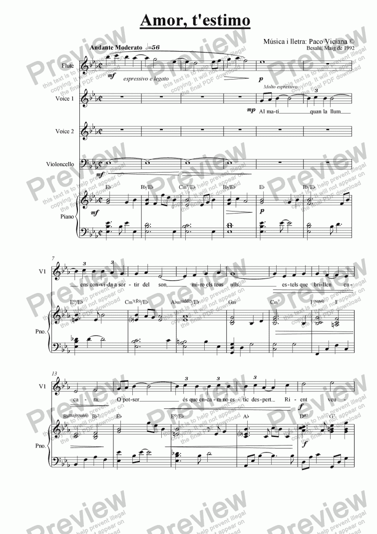 page one of 041-Amor t’estimo (catalan)-(Arrangement 4)