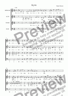 page one of MASS for choir a cappella - 1st movement - Kyrie