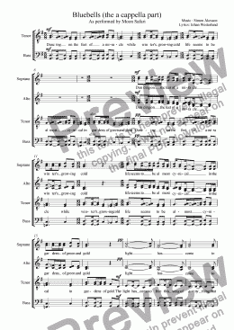page one of Bluebells (the a cappella part)