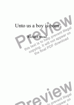 page one of Unto us a Boy is Born