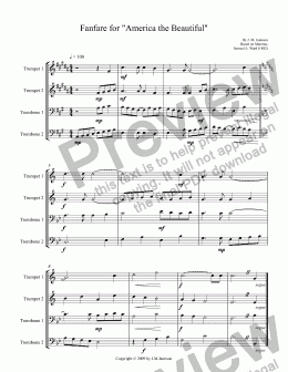 page one of Fanfare for "America the Beautiful"