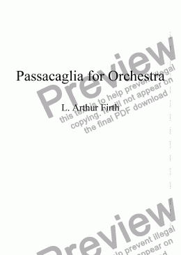 page one of Passacaglia for Orchestra
