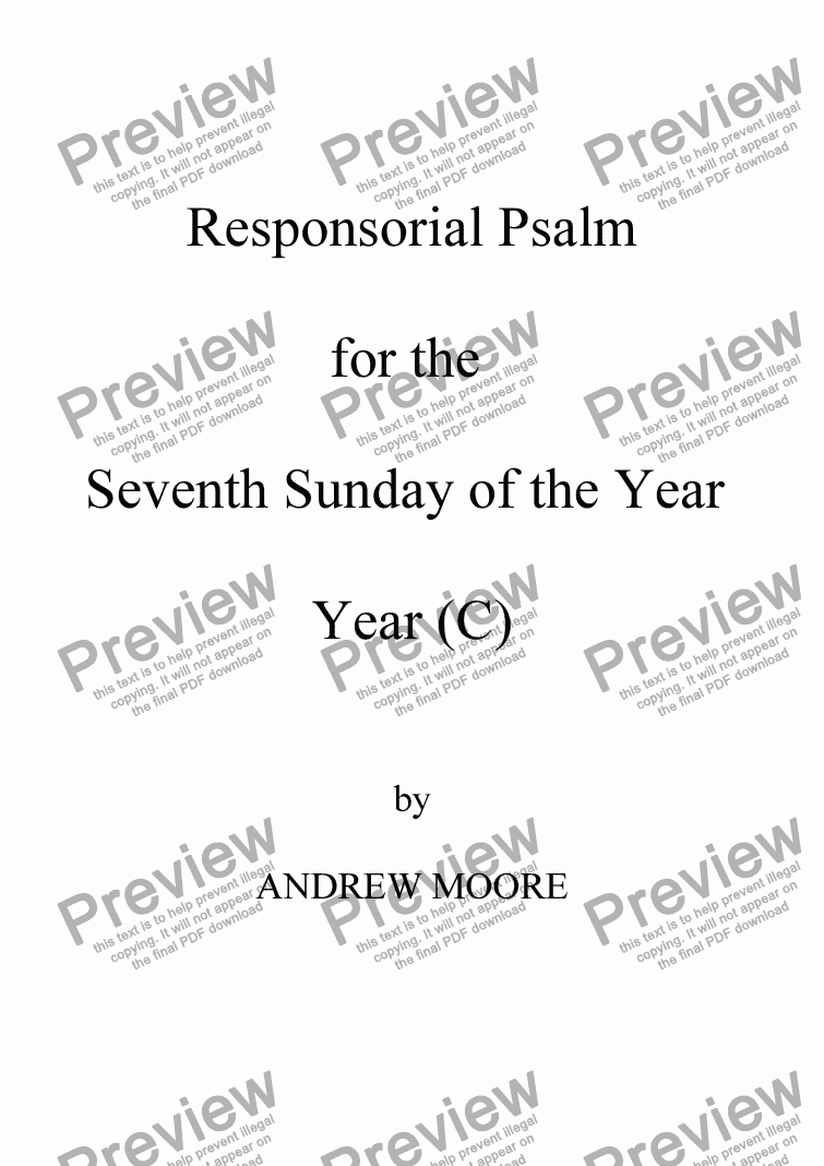 page one of Seventh Sunday of the Year (C)