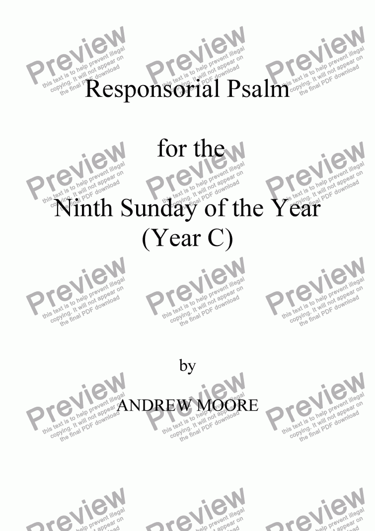 page one of Ninth Sunday of the Year (C)