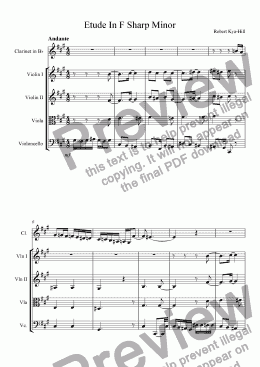 page one of Etude In F Sharp Minor [Orchestrated for Mixed Ensemble]