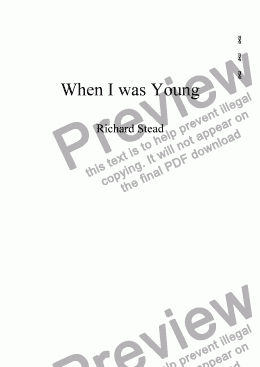 page one of Once I was young