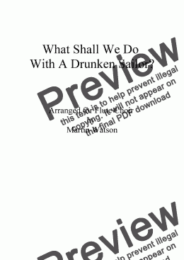 page one of What Shall We Do With A Drunken Sailor? for Flute Choir