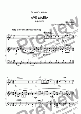 page one of Ave Maria for voice and piano