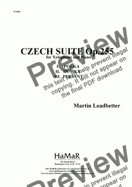 page one of Czech Suite for Xylophone and Piano