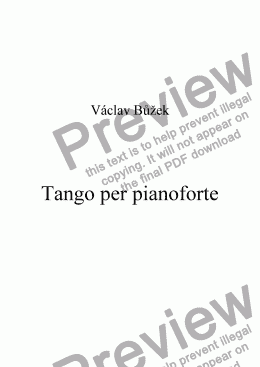 page one of Tango For Piano