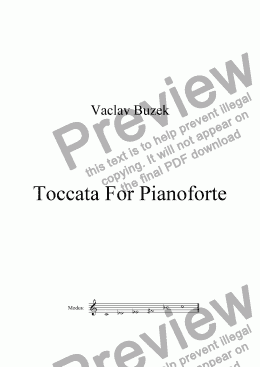 page one of Toccata For Pianoforte