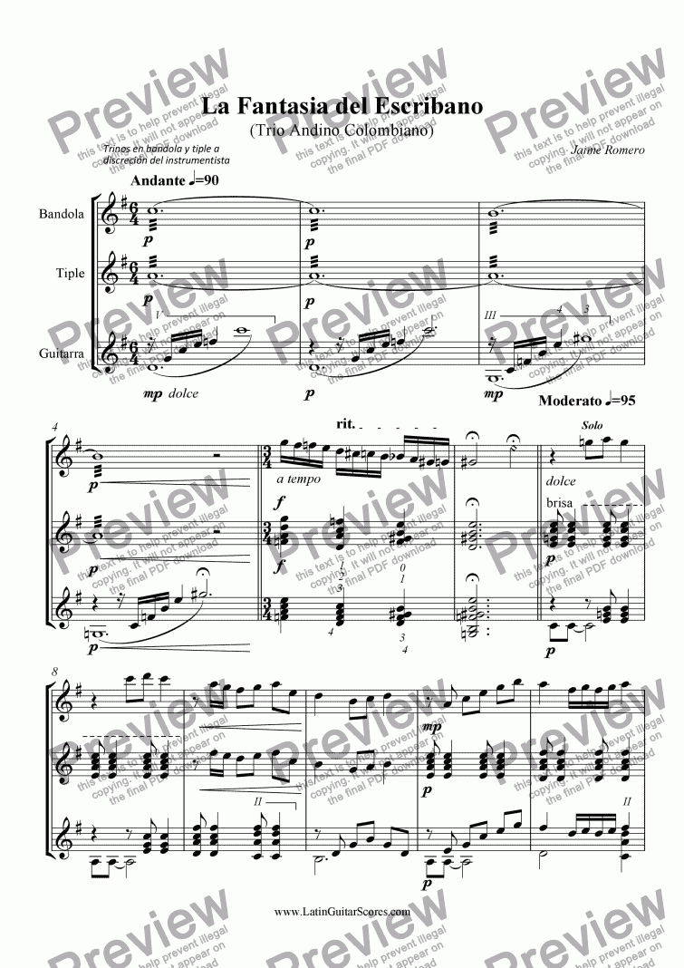 page one of La Fantasia del Escribano (Vals)