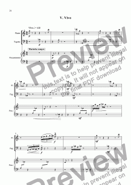 page one of Trio for flute, bassoon and percussionist V.