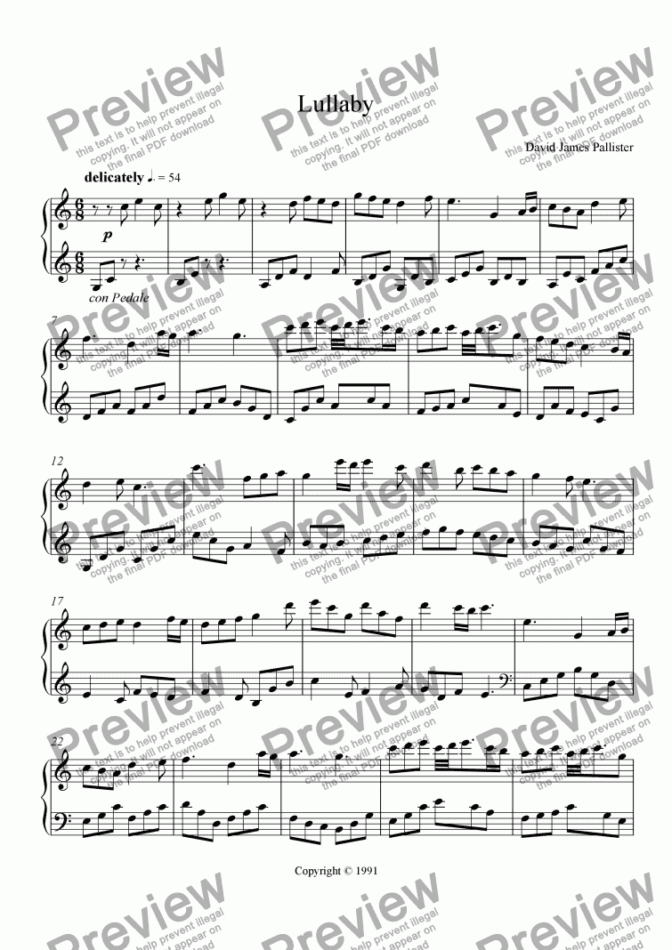 page one of Lullaby