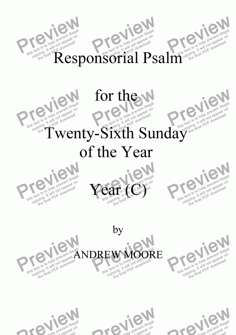 page one of Twenty-Sixth Sunday of the Year (C)