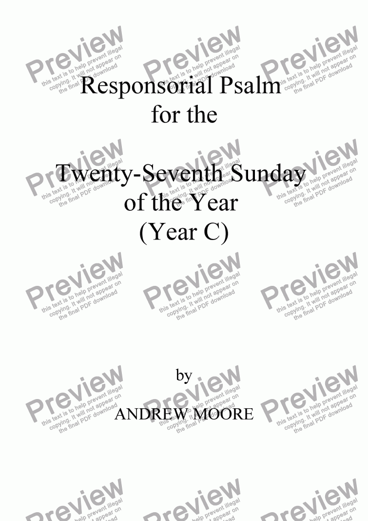 page one of Twenty-Seventh Sunday of the Year (C)