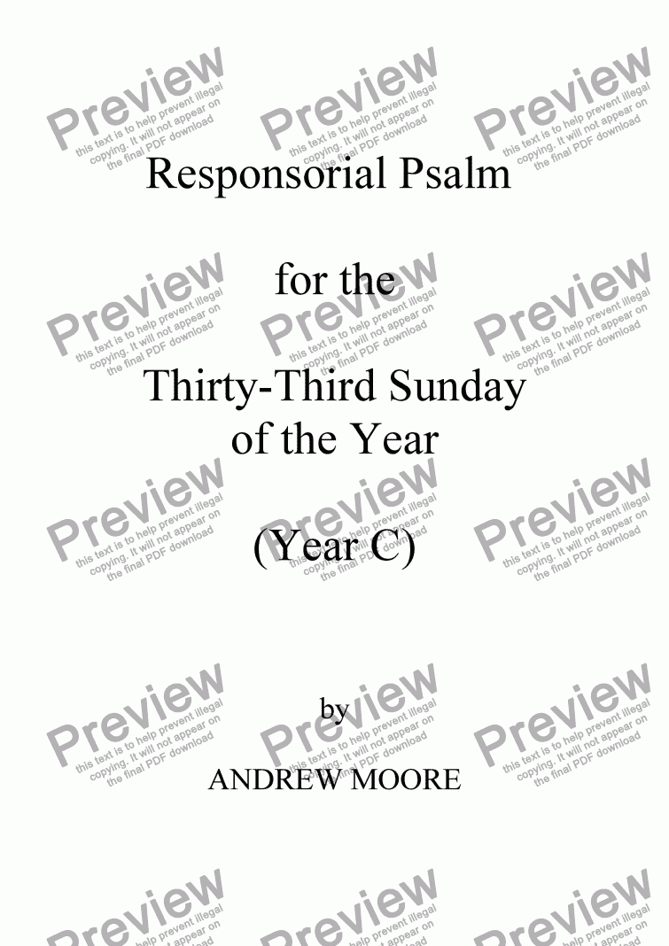page one of Thirty-Third Sunday of the Year (C)