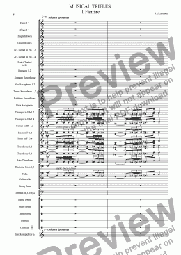 page one of Musical Trifles, concertband, 1 Fanfare1995