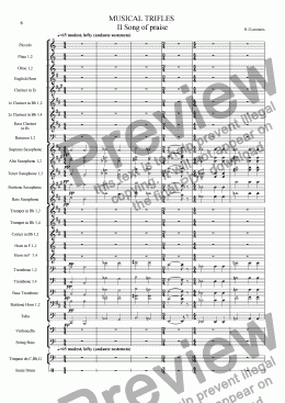 page one of Musical Trifles, concertband, 2 Song of praise