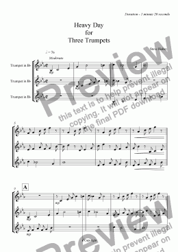 page one of Trumpet Trio - Heavy Day