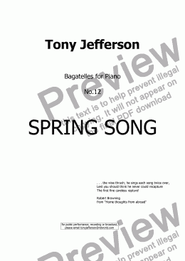 page one of Spring Song