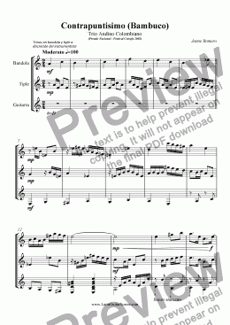 page one of Contrapuntisimo (Bambuco) - Trio Andino Colombiano