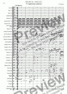 page one of Musical Trifles, concertband, 5 Capricieus scherzo