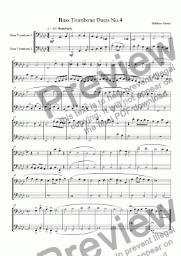 page one of Bass Trombone Duets No.4