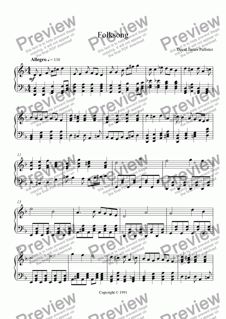 page one of Folksong