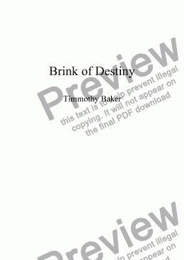 page one of Brink Of Destiny