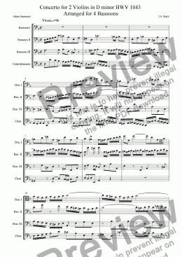 page one of Concerto for 2 Violins and Orchestra BWV1043