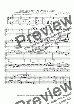 page one of From Sea to Sky: An Olympic Dream (Piano Reduction)