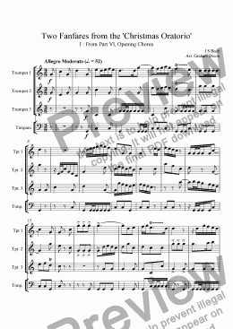 page one of Two Fanfares from the 'Christmas Oratorio'