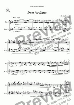 page one of Duet for flutes