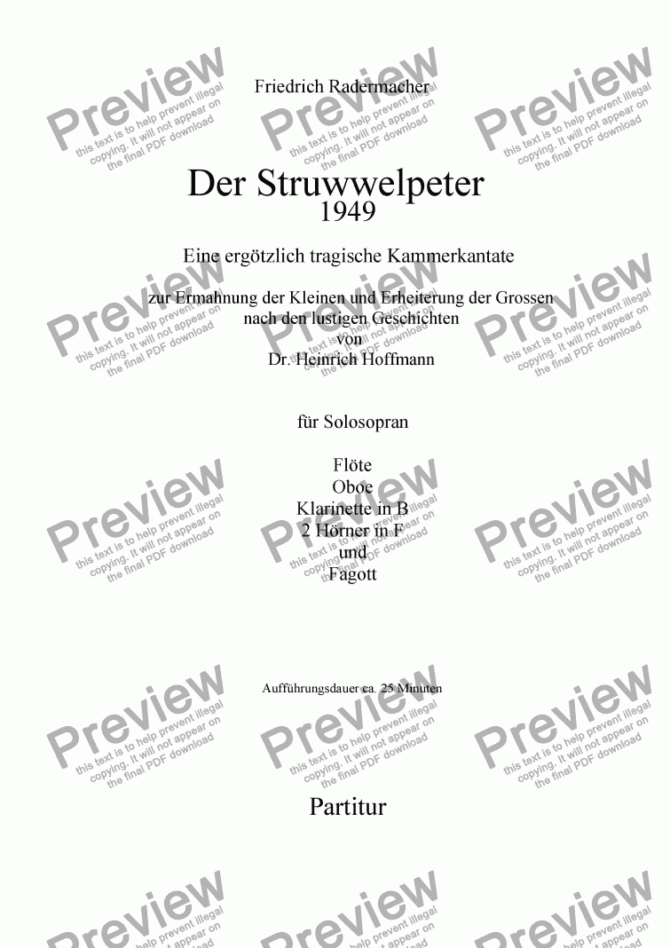 page one of Der Struwwelpeter