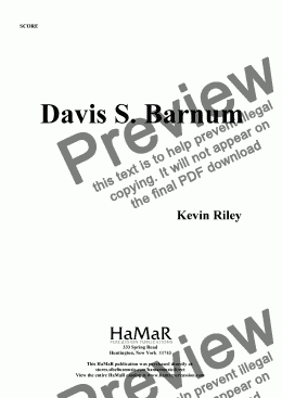 page one of Davis S. Barnum