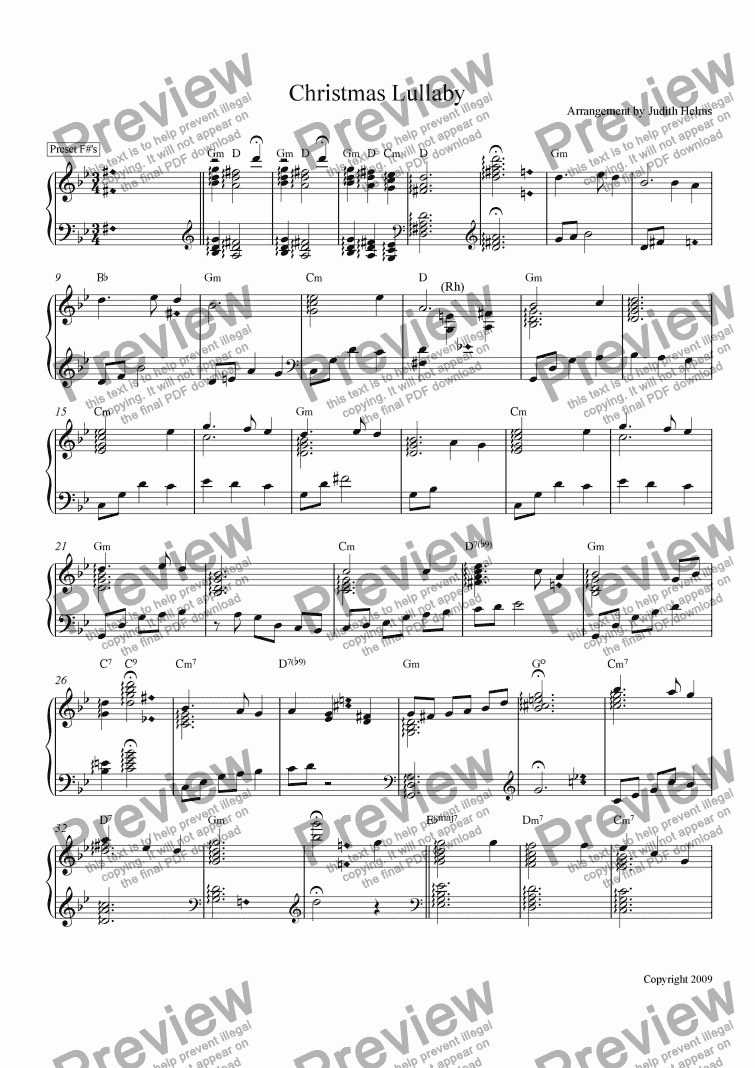 page one of Christmas Lullaby for Celtic Harp