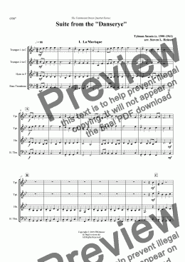 page one of Suite from the Danserye (4 movements) - Brass QUARTET