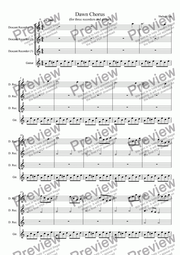 page one of Dawn Chorus