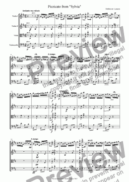 page one of Pizzicato from "Sylvia"
